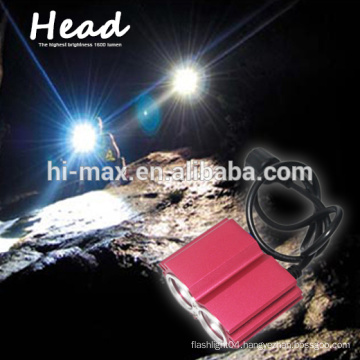 pre-dawn/post-sunset use1600 lumen USB rechargeable miner headlamp